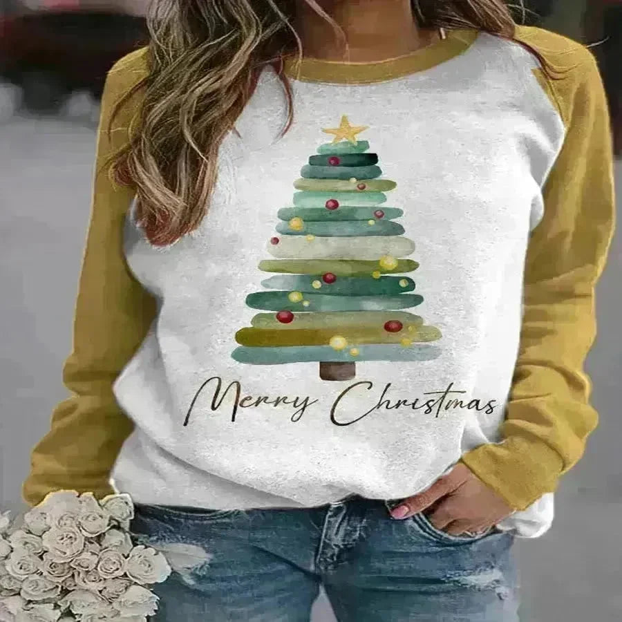 Christmas Tree 3D Digital Printing Women's Pullover Sweatshirt - EX-STOCK CANADA