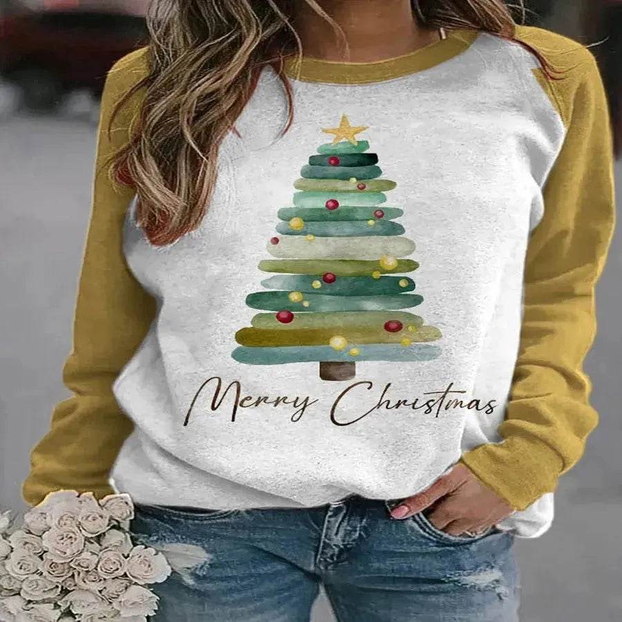 Christmas Tree 3D Digital Printing Women's Pullover Sweatshirt - EX-STOCK Canada