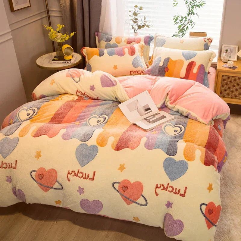 Milk Duvet Set Single Thickened Double Sided Duvet Cover EX-STOCK Canada