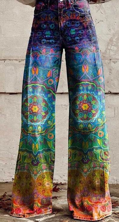 Daily High Rise Pattern Pocket Wide Leg Pants EX-STOCK Canada