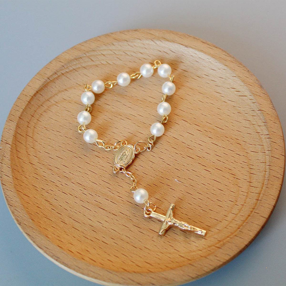 Beads Pearl Cross Full Moon Blessing Bracelet Fashion Jewelry - EX-STOCK Canada