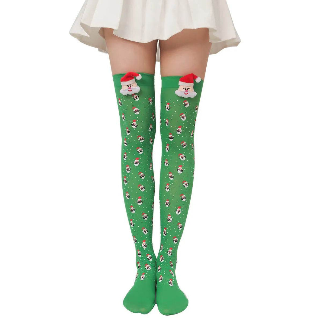 Christmas Plush Doll Knee Socks Bow Stockings - EX-STOCK Canada