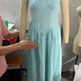 Luxury Blue Strapless Slimming Pleated Long Dress Elegant Tube Dress for Wedding Cocktail Evening Party Events. - EX-STOCK Canada