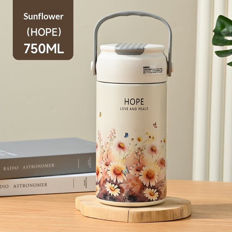 316 Stainless Steel Insulated Thermos Bottle for Students – Floral Designs | 550ml & 750ml 5