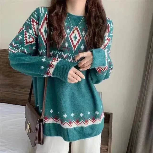 Loose Jacquard Christmas Sweater - EX-STOCK Canada
