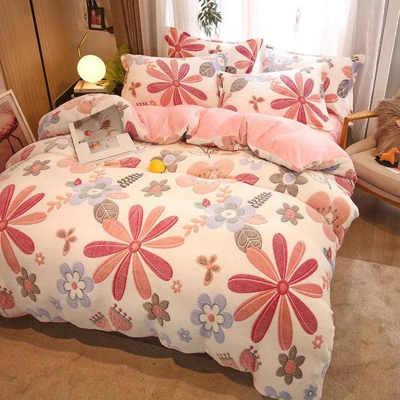 Ensemble de couette en lait simple épaissi housse de couette double faceEX-STOCK Canada