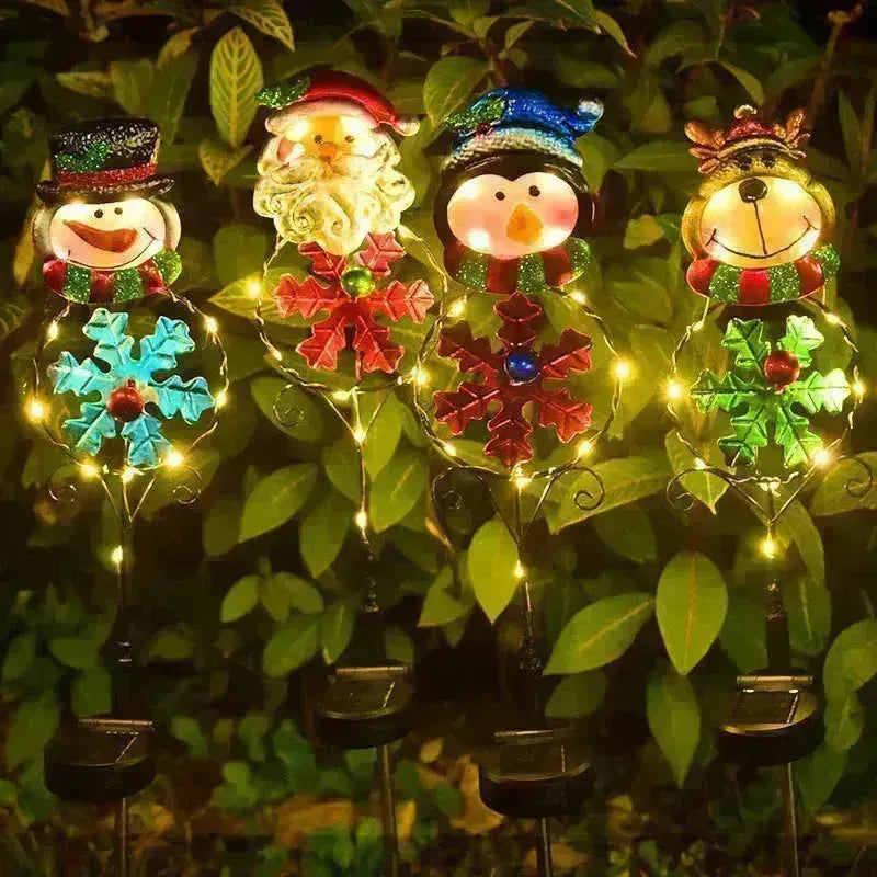 Lumière solaire de Solar Christmas Snowman Elk Ground Ground