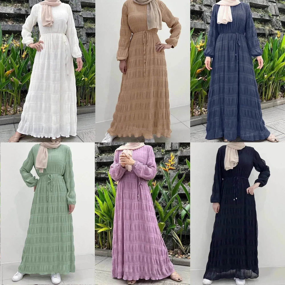 Women's Middle East Fashion Sweet Chiffon Dress Dubai Abaya dress Casual Abaya dress - EX-STOCK Canada