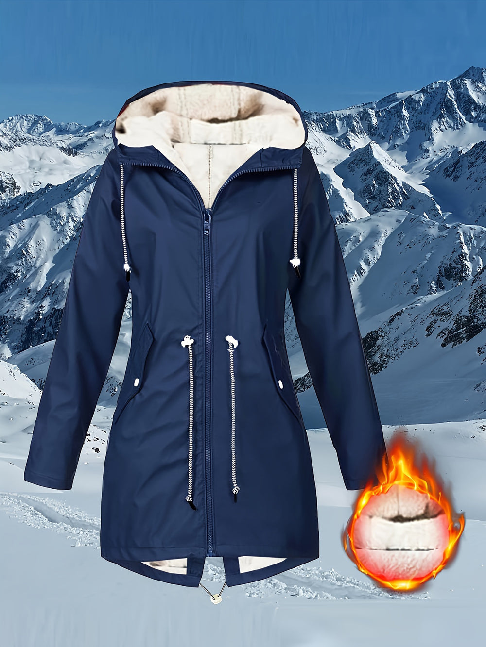 Women's Hooded Plush-Lined Coat – 6 Colours, S–5XL