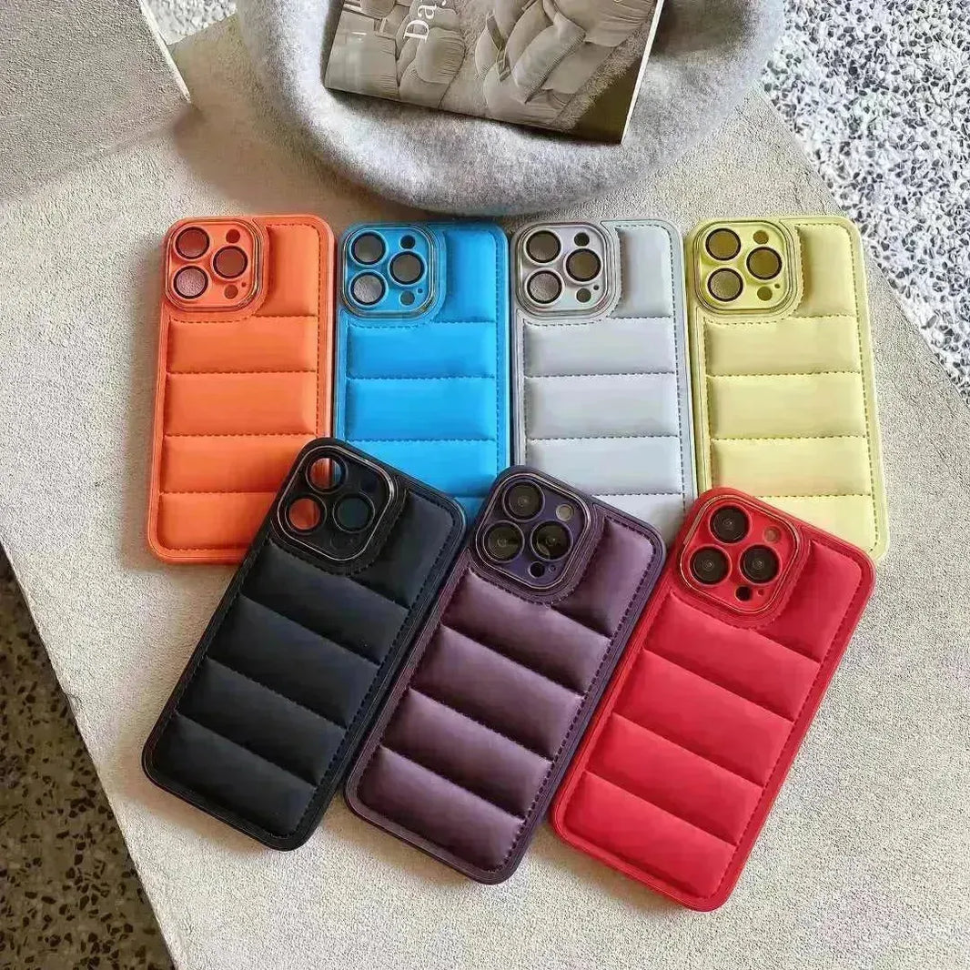 Étui de téléphone à la veste à la veste remplie de coton