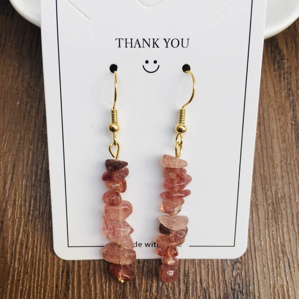 Handmade DIY Natural Crystal Stone Beaded Earrings - EX-STOCK Canada