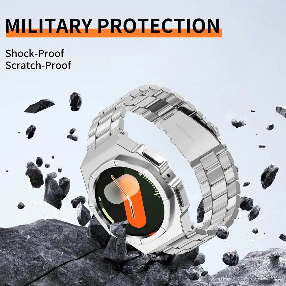 Suitable For Galaxy Watch 7 Generation 44mm Metal Protective Case Strap - EX-STOCK Canada