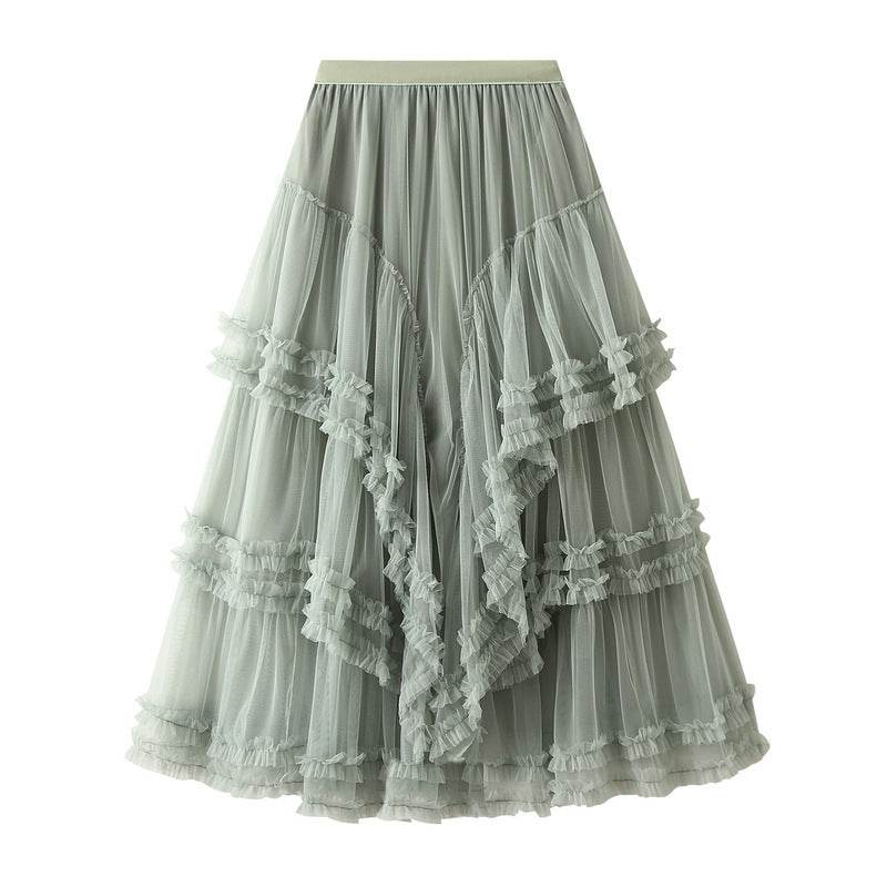 Slimming Multi-layer Gauze Skirt High-grade Midi Tulle Skirt - EX-STOCK Canada