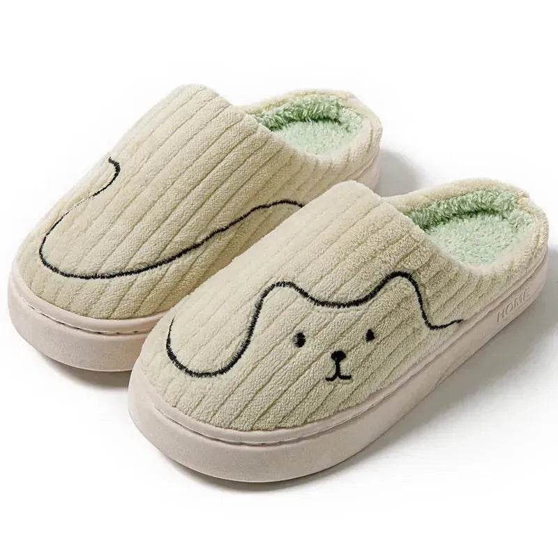 Striped Cat Slippers Indoor Couple Non-slip Floor Bedroom Slipper Winter Warm Plush House Shoes Women Men - EX-STOCK Canada