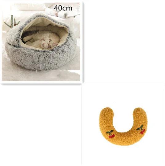 2 In 1 Dog And Cat Bed Pet Winter Bed Round Plush Warm Bed House Soft Long Plush Pets Bed Pet Products EX-STOCK Canada