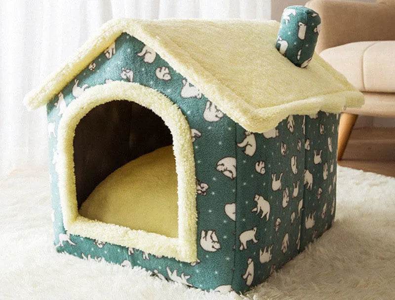 Foldable Dog House Pet Cat Bed Winter Dog Villa Sleep Kennel Removable Nest Warm Enclosed Cave Sofa Pets Supplies - EX-STOCK Canada