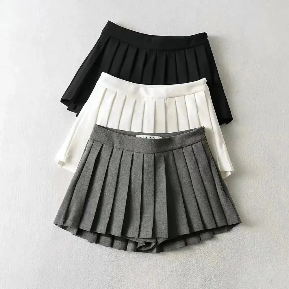 Women's High Waist A-line Mini Pleated Skirt - EX-STOCK CANADA