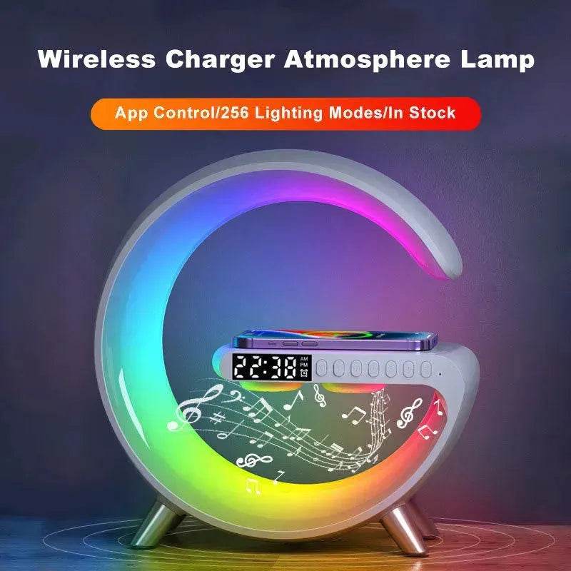 G shaped Wireless Phone Charging Night LED Lamp Bluetooth Speaker - EX-STOCK Canada