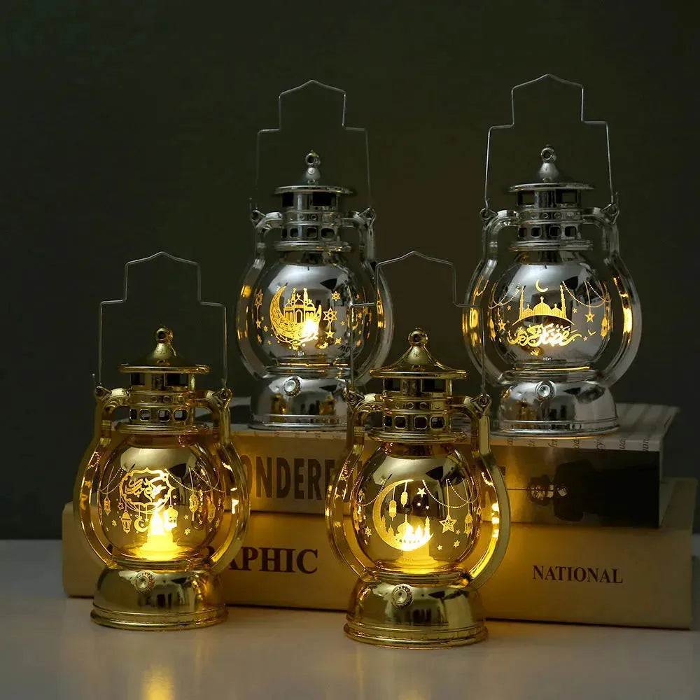 Ramadan Eid Mubarak Lantern Led Lights Party Decor Kids Gifts Middle East laser carved lantern - EX-STOCK CANADA
