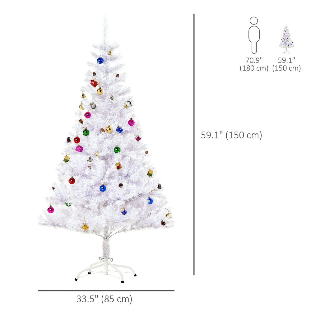 4.9ft Artificial Christmas Tree Xmas Holidays Decor With Ornament White EX-STOCK Canada