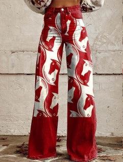 Women's Simple Pants With A Printed Pattern