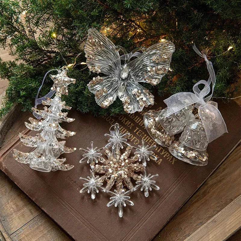 Christmas Decorations Sequins Acrylic Transparent Pendant - EX-STOCK Canada
