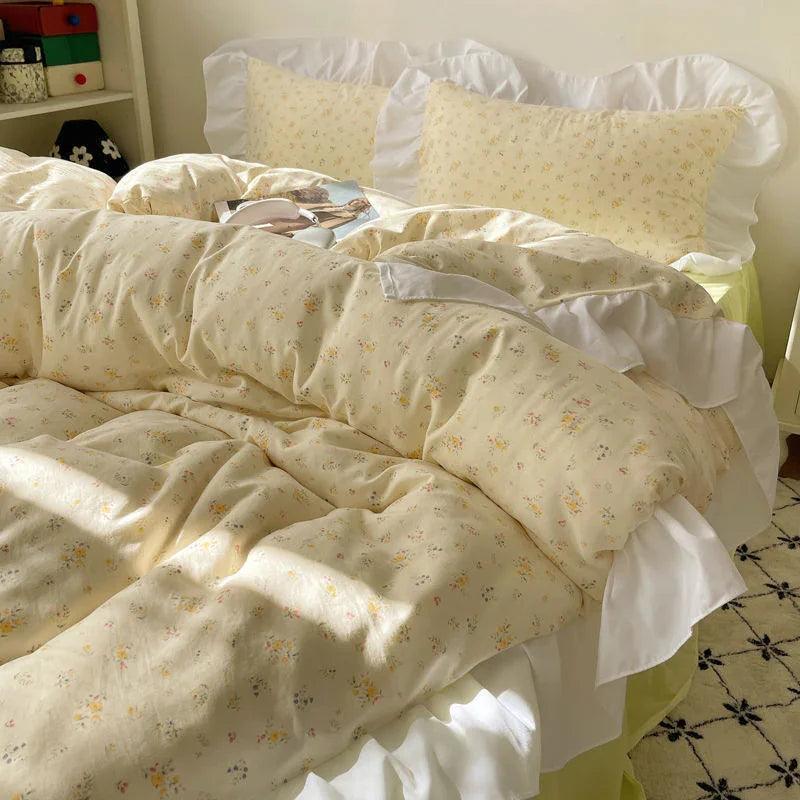 Four-piece Bed Set Washed Cotton Duvet Cover Sheets EX-STOCK Canada