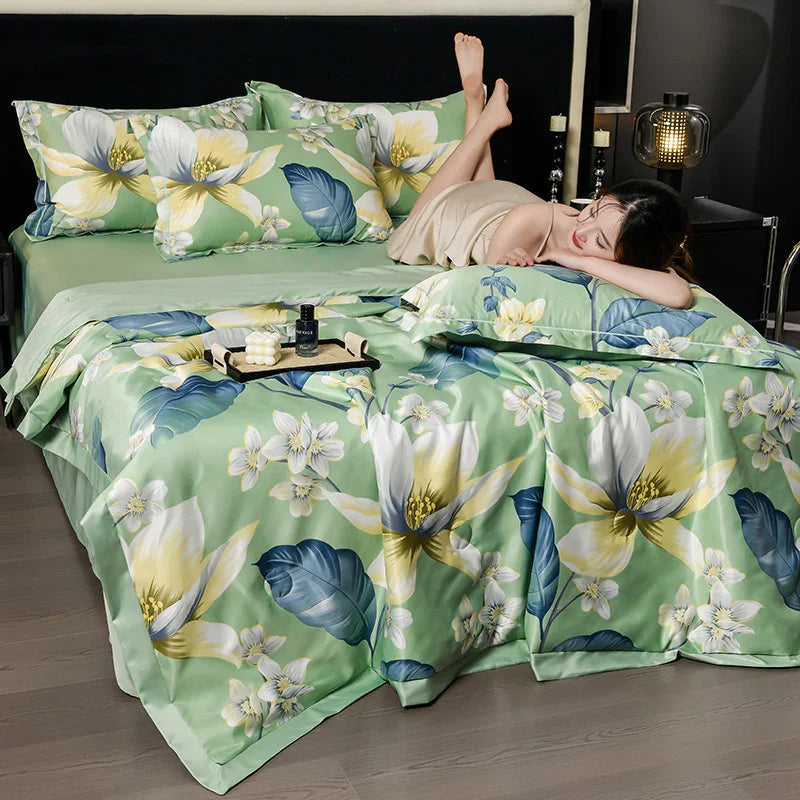 Printed Washed Tencel Summer Cooling Duvet Four-piece Set EX-STOCK Canada