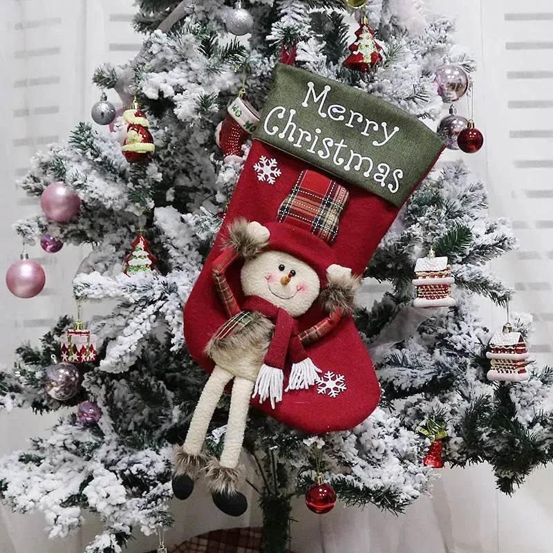 2024 New Year Xmas Big Stockings Set Decorations Christmas 3D Plush Big Sock Christmas Tree Pendant Decorating Supplies - EX-STOCK Canada
