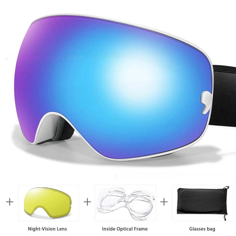 Lunettes anti-buée pour hommes et femmes, carte myopie, revêtement, protection oculaire sphérique large, équipements de ski et d'alpinismeEX-STOCK Canada