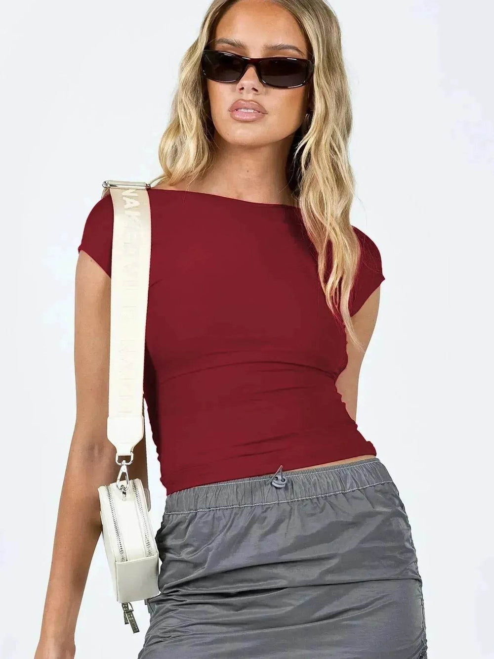 Slim Fit Backless Crop Top Summer Charming Breathable Short Sleeve Low Back Top Tank Top for Women - EX-STOCK Canada