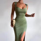 Slim Sleeveless Slit Dress With Back Tie Design Fashion Temperament Dresses For Women Clothing - EX-STOCK Canada