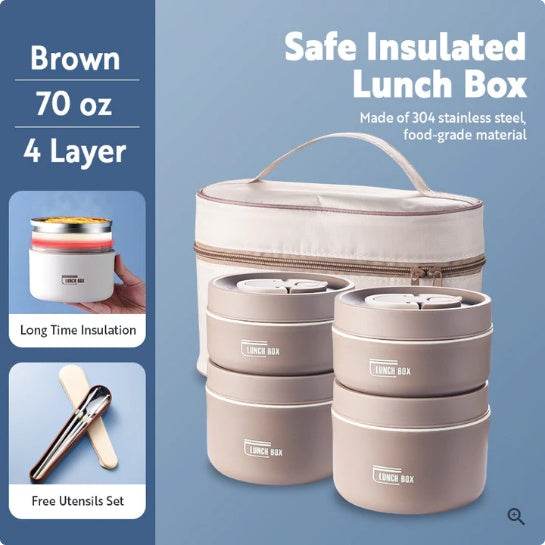 Portable Self-heating Japanese Multi Layer Thermal Insulated Lunch Box for Adult. - EX-STOCK Canada