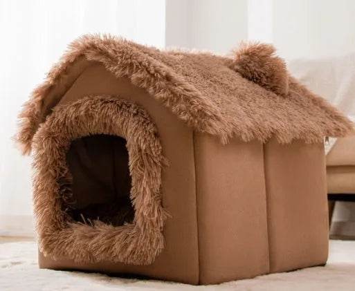 Foldable Dog House Pet Cat Bed Winter Dog Villa Sleep Kennel Removable Nest Warm Enclosed Cave Sofa Pets Supplies - EX-STOCK Canada