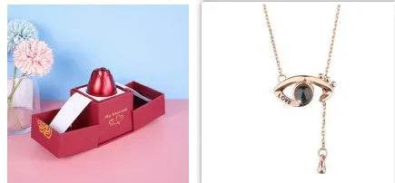 Hot Valentine's Day Gifts Metal Rose Jewelry Gift Box Necklace For Wedding Girlfriend Necklace Gifts - EX-STOCK Canada