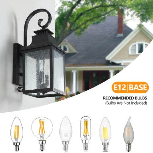 Large Outdoor Wall Light With Glass Supports Many Types Of Bulbs In 1 Pack - EX-STOCK Canada