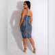 European And American Fashion Sleeveless Suspenders Elastic Denim Stitching fitted Dress - EX-STOCK Canada