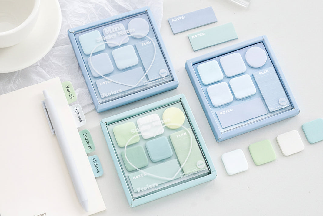 Eyeshadow Palette-Style Sticky Notes Set – 210 Sheets, 7 Colors