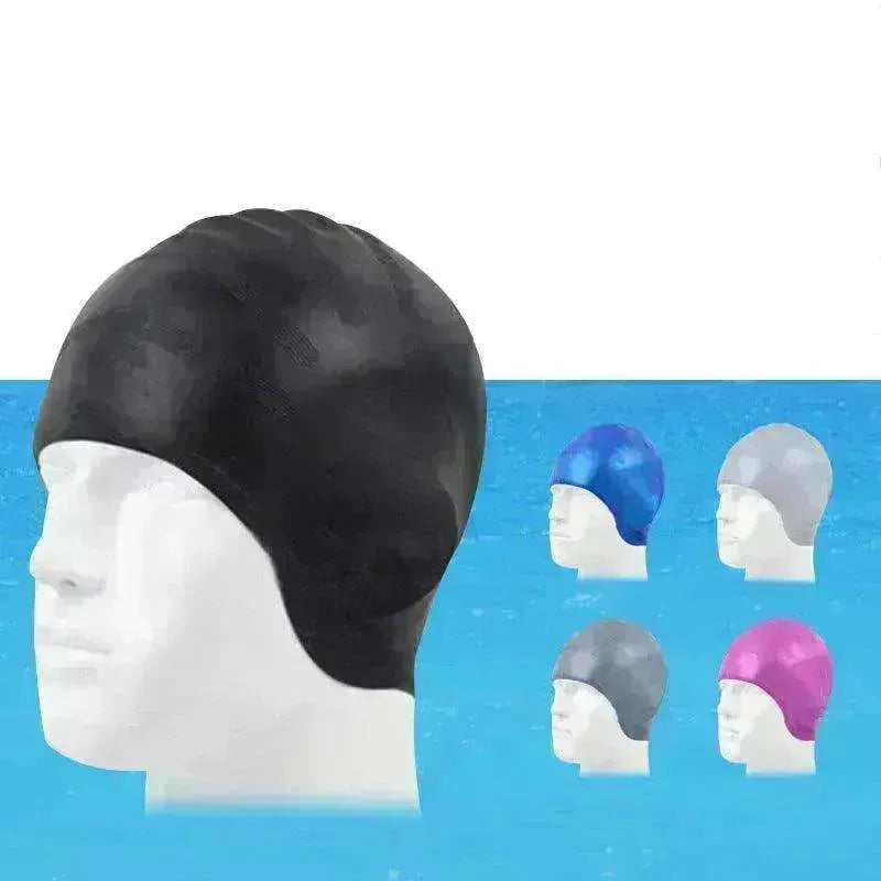 Adults Swimming Silicone Unisex Long Hair Waterproof Caps - EX-STOCK CANADA