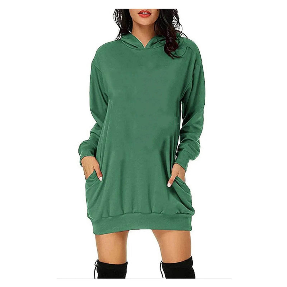 Women Solid Color Hat Dress Sweater Loose Feature Long Sleeves - EX-STOCK Canada