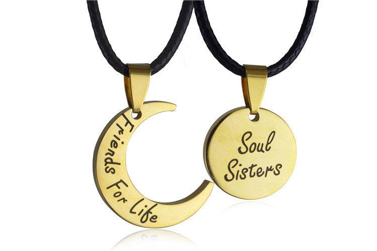 Collana Coppia Luna Sole in Acciaio Inossidabile - EX-STOCK Canada