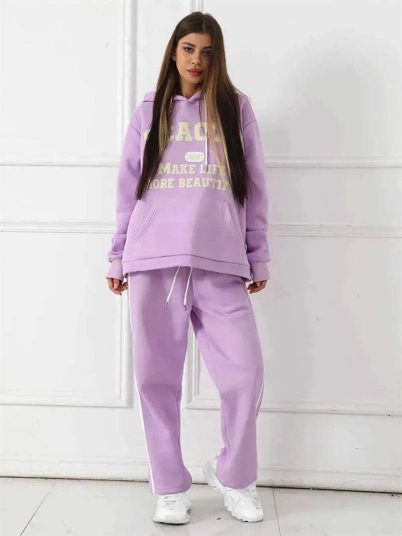 Fashion Casual joggers and hoodie set women's - EX-STOCK Canada