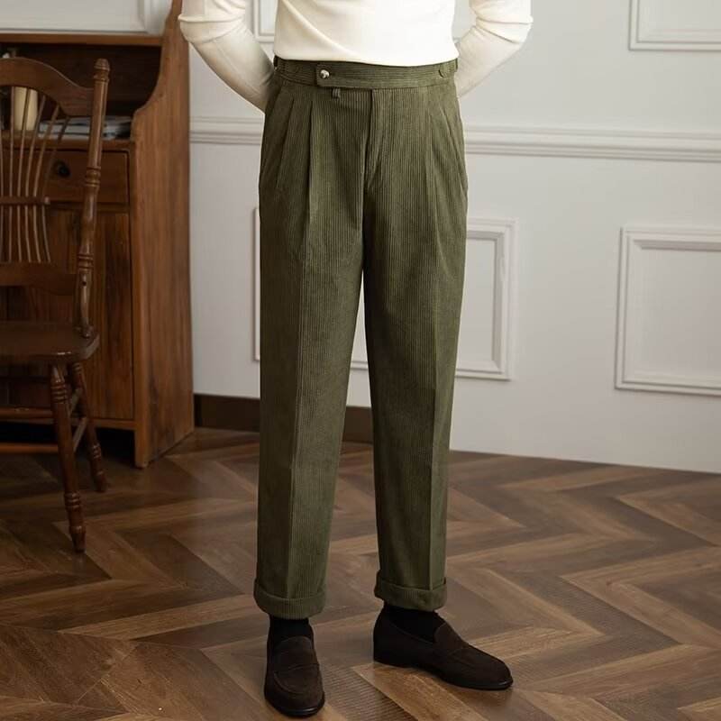 Men Autumn And Winter Corduroy Smooth Ankle-length trouser for work - EX-STOCK Canada