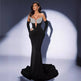 Gloves Hollow-out Low Cut Velvet Tube Top Dress Dinner Party EX-STOCK Canada