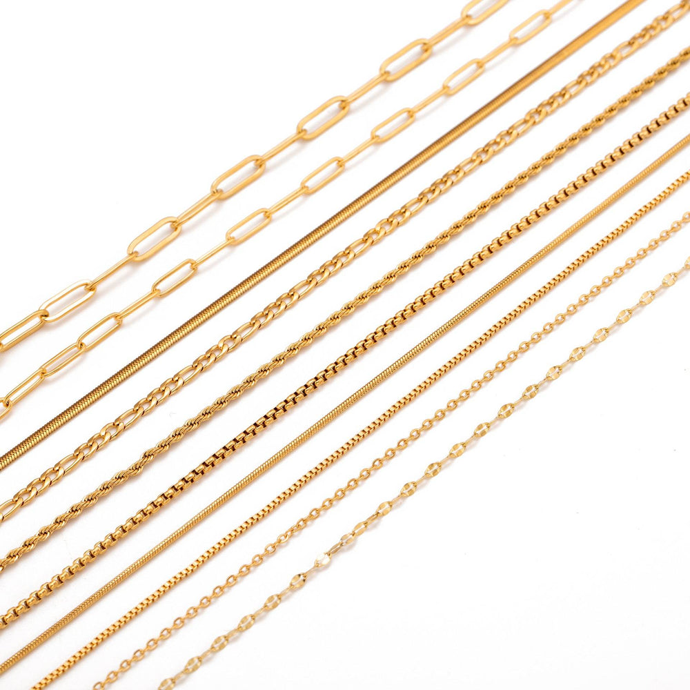 Stainless Steel Vacuum Vapor Plating 18K Gold Color Protection Lip Chain Necklace - EX-STOCK Canada
