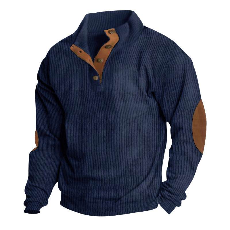 Corduroy Casual Stand Collar Long-sleeved Sweater men - EX-STOCK Canada