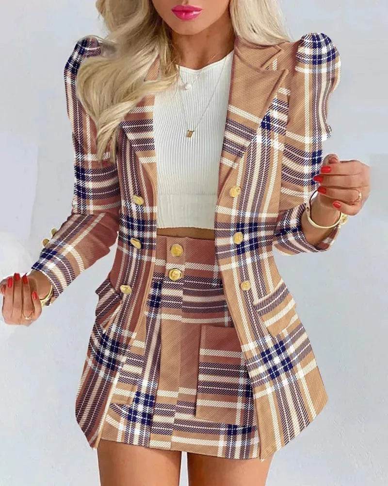 Women Slim fitted Formal Fashion Short Skirt suit co ord skirt set for women - EX-STOCK Canada