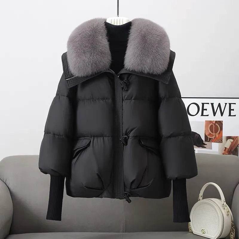 Women Cotton-padded Down Jacket Fur Collar Thick Puffer Winter Coat - EX-STOCK Canada