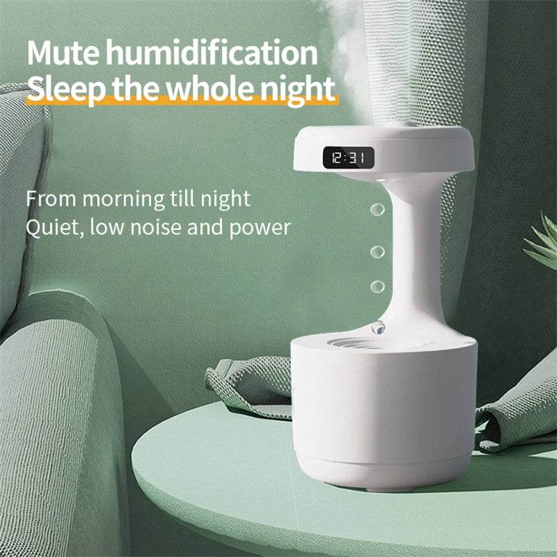 Bedroom Anti-Gravity Humidifier With Clock Water Drop Backflow Aroma Diffuser Large Capacity Office Bedroom Mute Heavy Fog Household Sprayer - EX-STOCK Canada