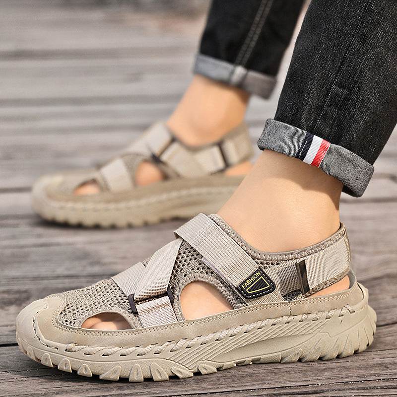 Summer Men's Hollow Mesh Surface Breathable Trendy Casual Shoes All-matching Sandals  EX-STOCK CANADA